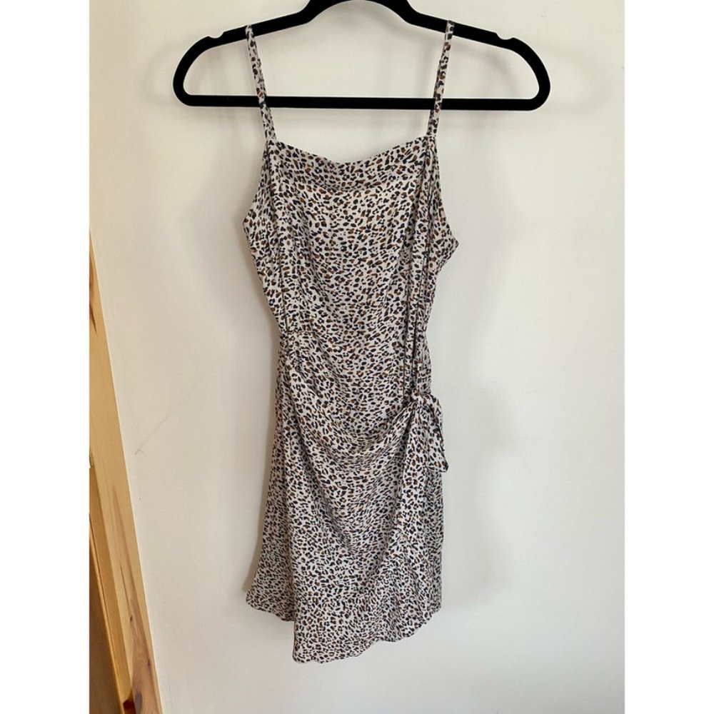 Abercrombie and Fitch Leopard Print Tie Waist Mini Dress